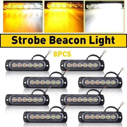 Amber white 6led truck - 8x, amber/white